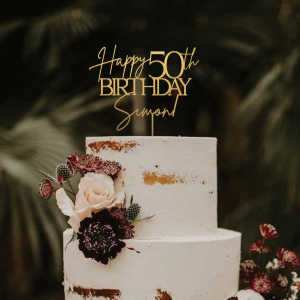 50th Birthday Cake Topper, Happy 50th Anniversary Cake Topper
