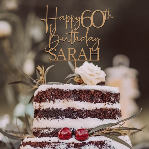Happy 60th Birthday Cake Topper, 60th Anniversary Cake Topper