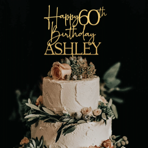Happy 60th Birthday Cake Topper, 60th Anniversary Cake Topper