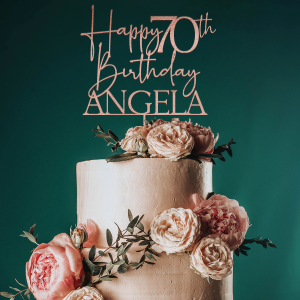 Happy 70th Birthday Cake Topper, 70th Anniversary Cake Topper