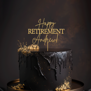 Retirement Cake Topper, Personalized Happy Retirement Gift