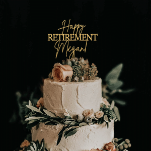 Retirement Cake Topper, Personalized Happy Retirement Gift
