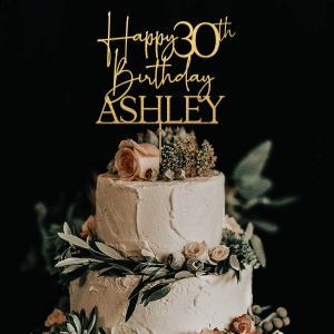 30th Birthday Cake Topper, Happy 30th Birthday Topper with Name