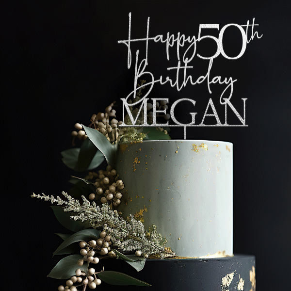 Happy 50th Birthday Cake Topper