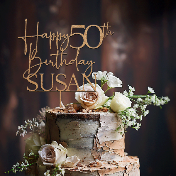 Happy 50th Birthday Cake Topper