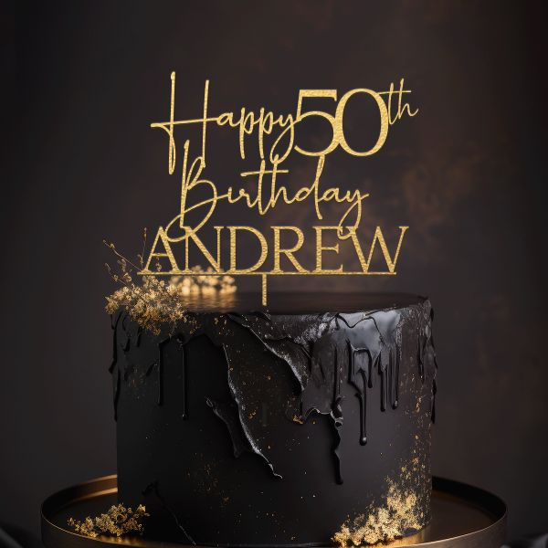 Happy 50th Birthday Cake Topper