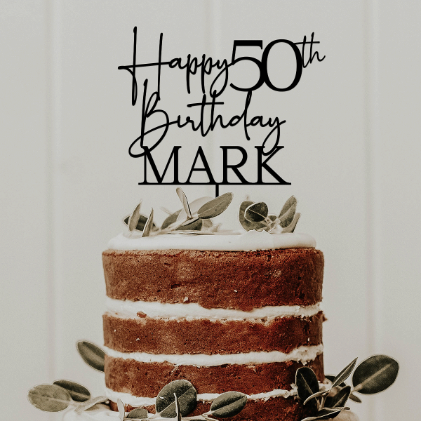 Happy 50th Birthday Cake Topper