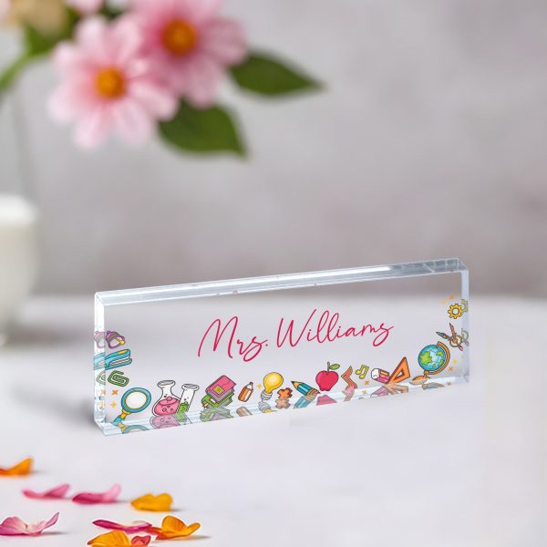 Teacher Desk Name Plate, Personalized Name Plate for Teacher