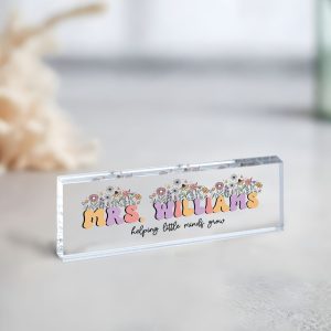 Teacher Desk Name Plate, Personalized Name Plate for Teacher