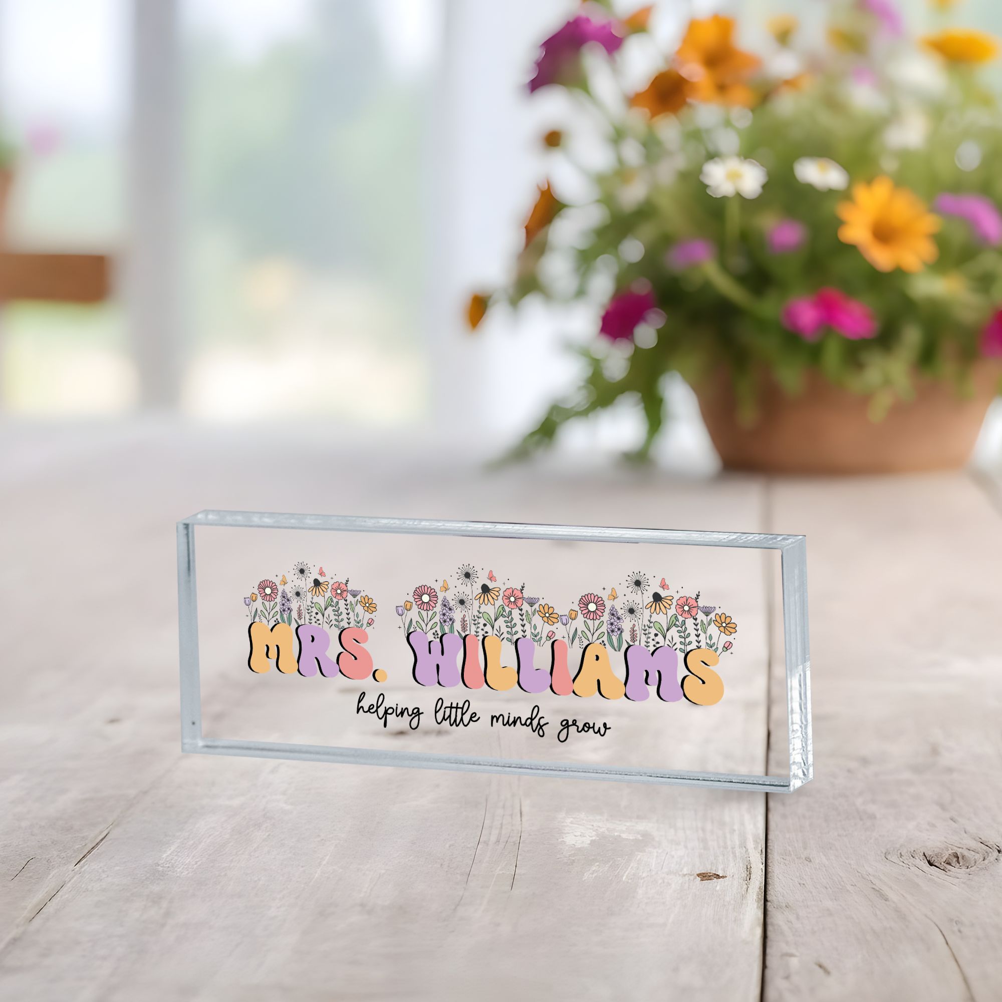 Rectangle Mock Up Teacher Design 2 only Teacher Desk Name Plate, Personalized Name Plate for Teacher