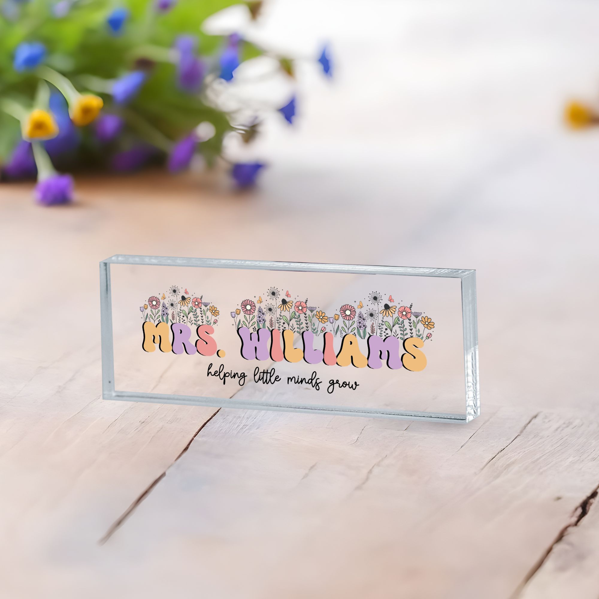 Rectangle Mock Up Teacher Design 2 only2 Teacher Desk Name Plate, Personalized Name Plate for Teacher
