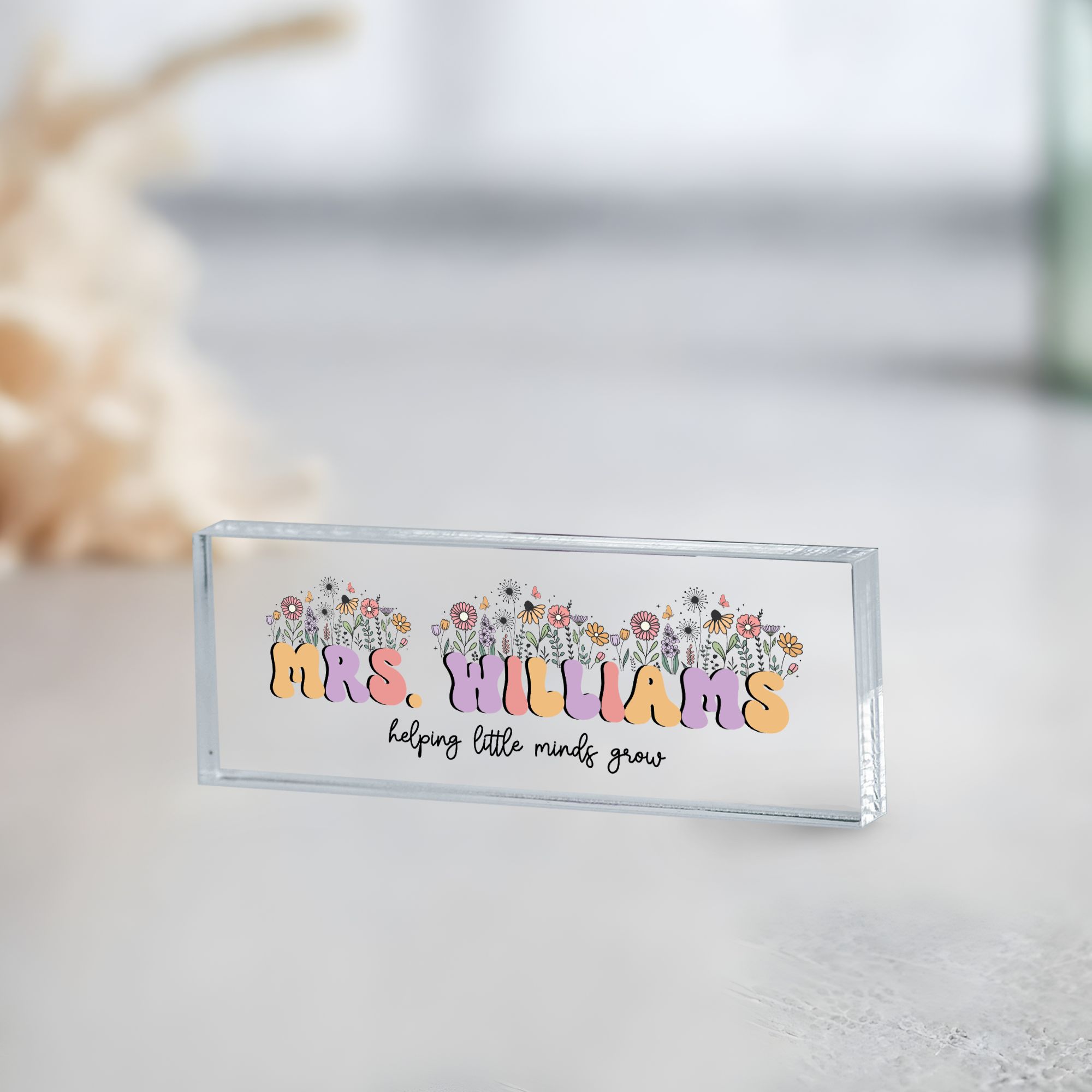 Rectangle Mock Up Teacher Design 2 only5 Teacher Desk Name Plate, Personalized Name Plate for Teacher