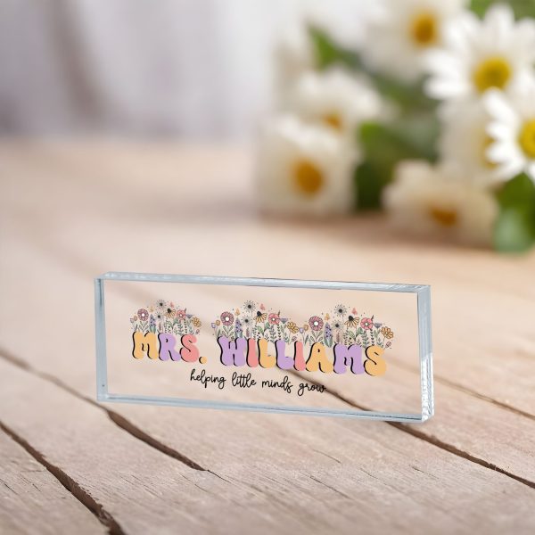Teacher Desk Name Plate, Personalized Name Plate for Teacher