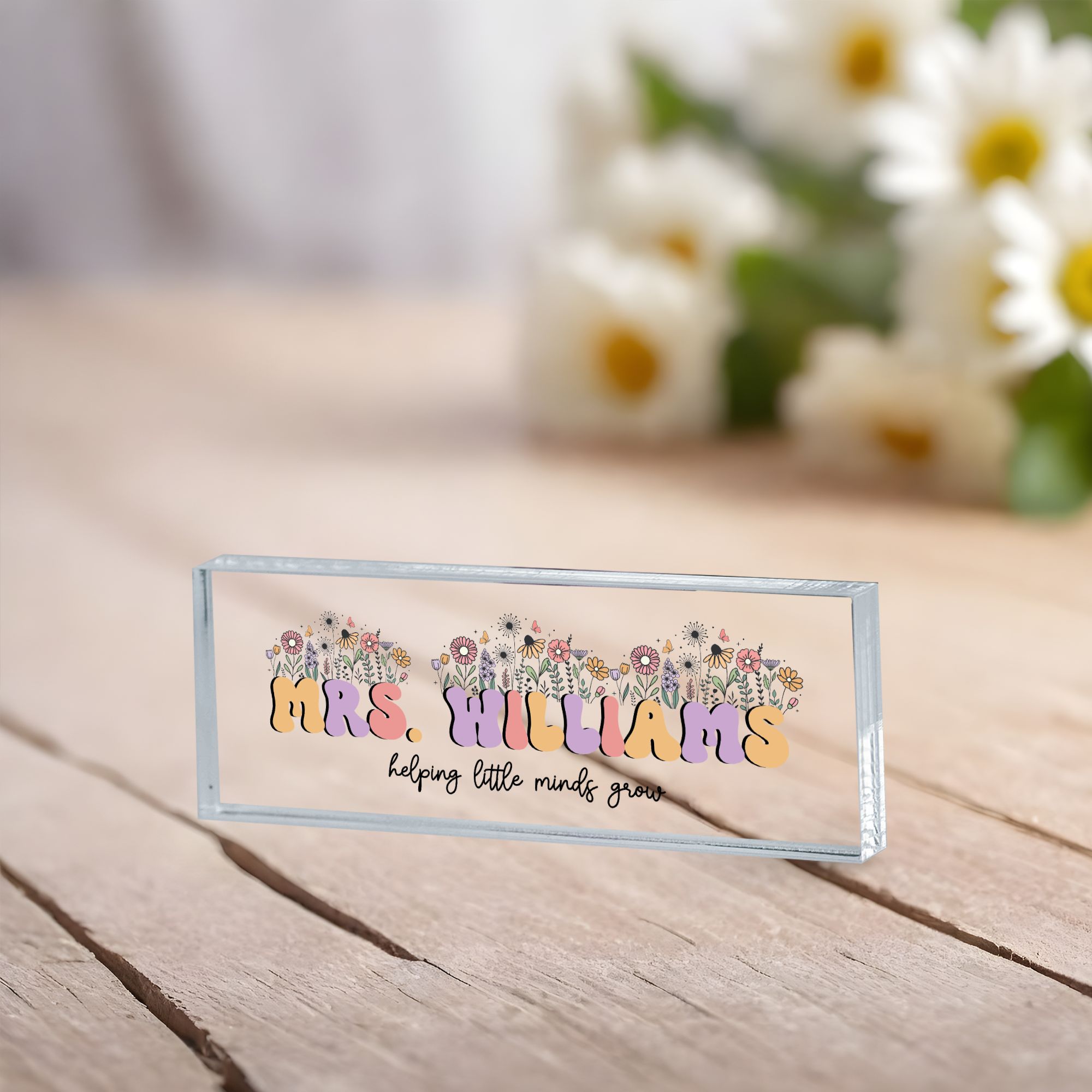 Rectangle Mock Up Teacher Design 2 only6 Teacher Desk Name Plate, Personalized Name Plate for Teacher