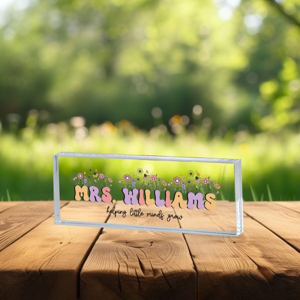 Teacher Desk Name Plate, Personalized Name Plate for Teacher
