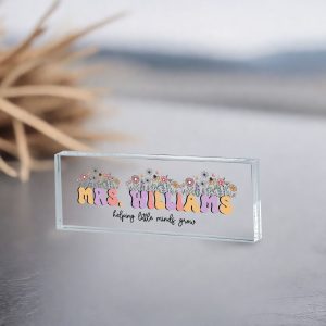 Teacher Desk Name Plate, Personalized Name Plate for Teacher