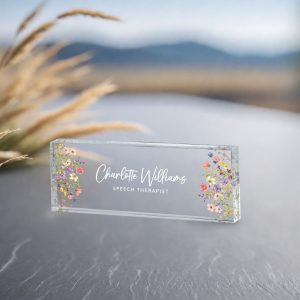 Name Desk Plate, Personalized Name Sign Acrylic Plaque