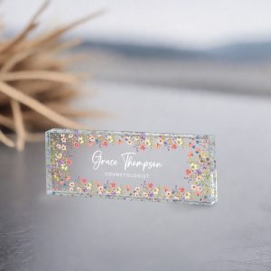 Name Desk Plate, Personalized Name Sign Acrylic Plaque