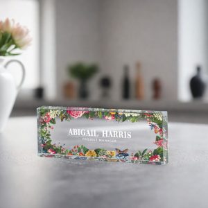 Name Desk Plate, Personalized Name Sign Acrylic Plaque