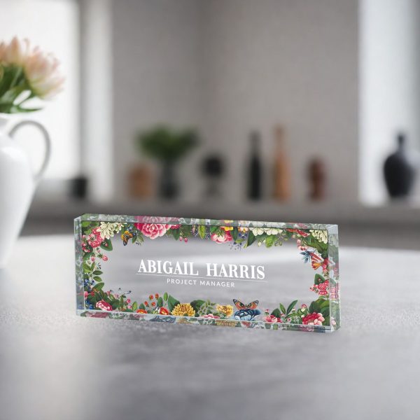 Name Desk Plate, Personalized Name Sign Acrylic Plaque