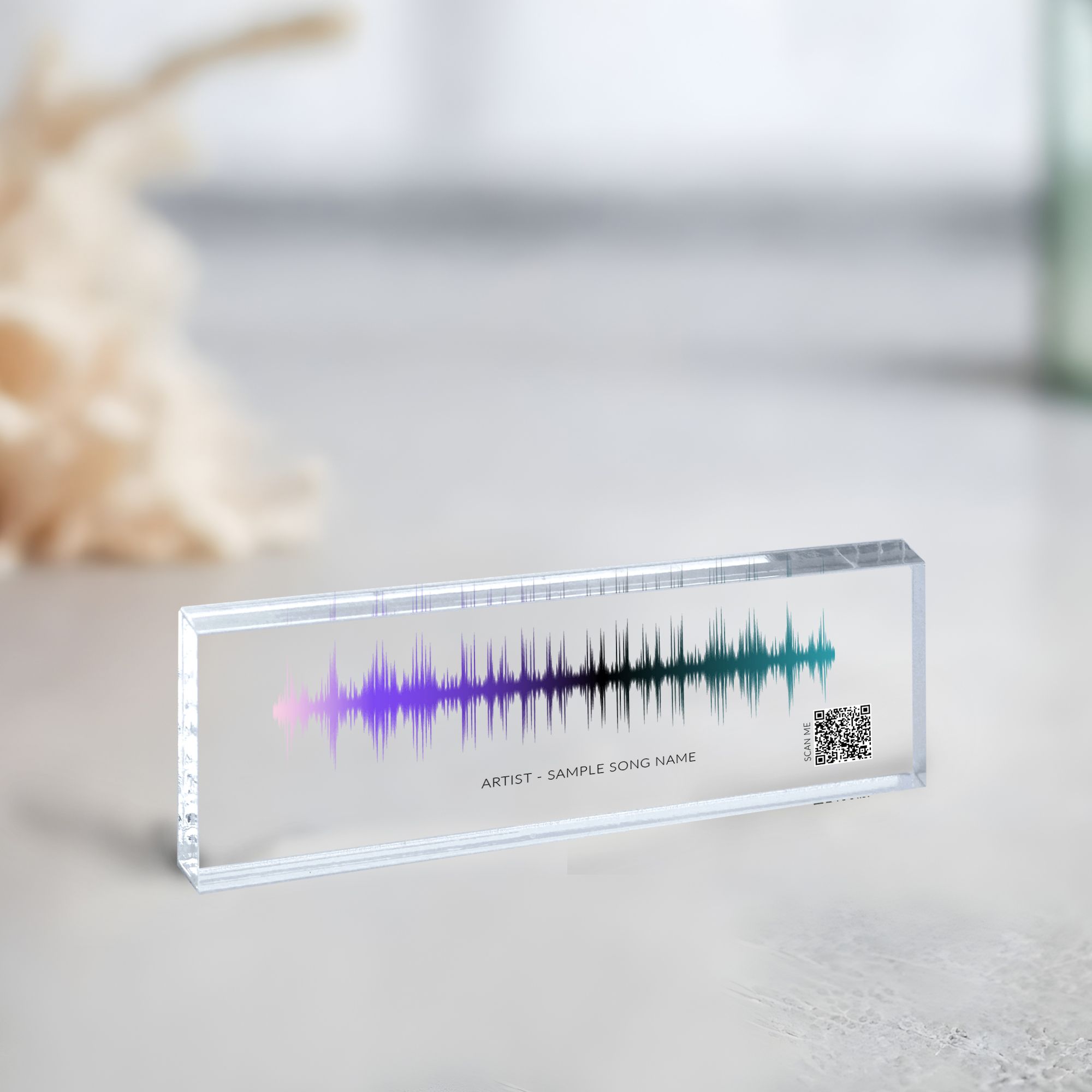 Sound Wave 10 Soundwave Song Plaque, Sound Plaque with QR Code