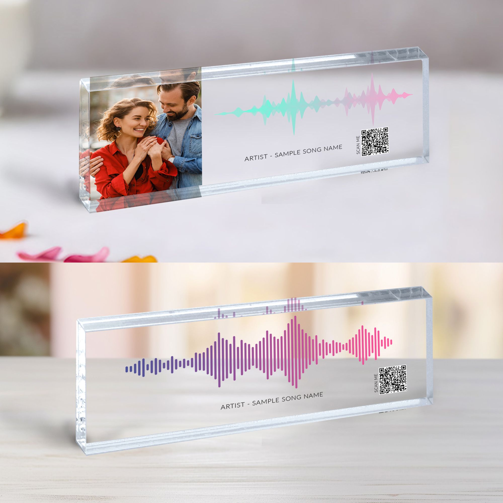 Sound Wave 11 Soundwave Song Plaque, Sound Plaque with QR Code