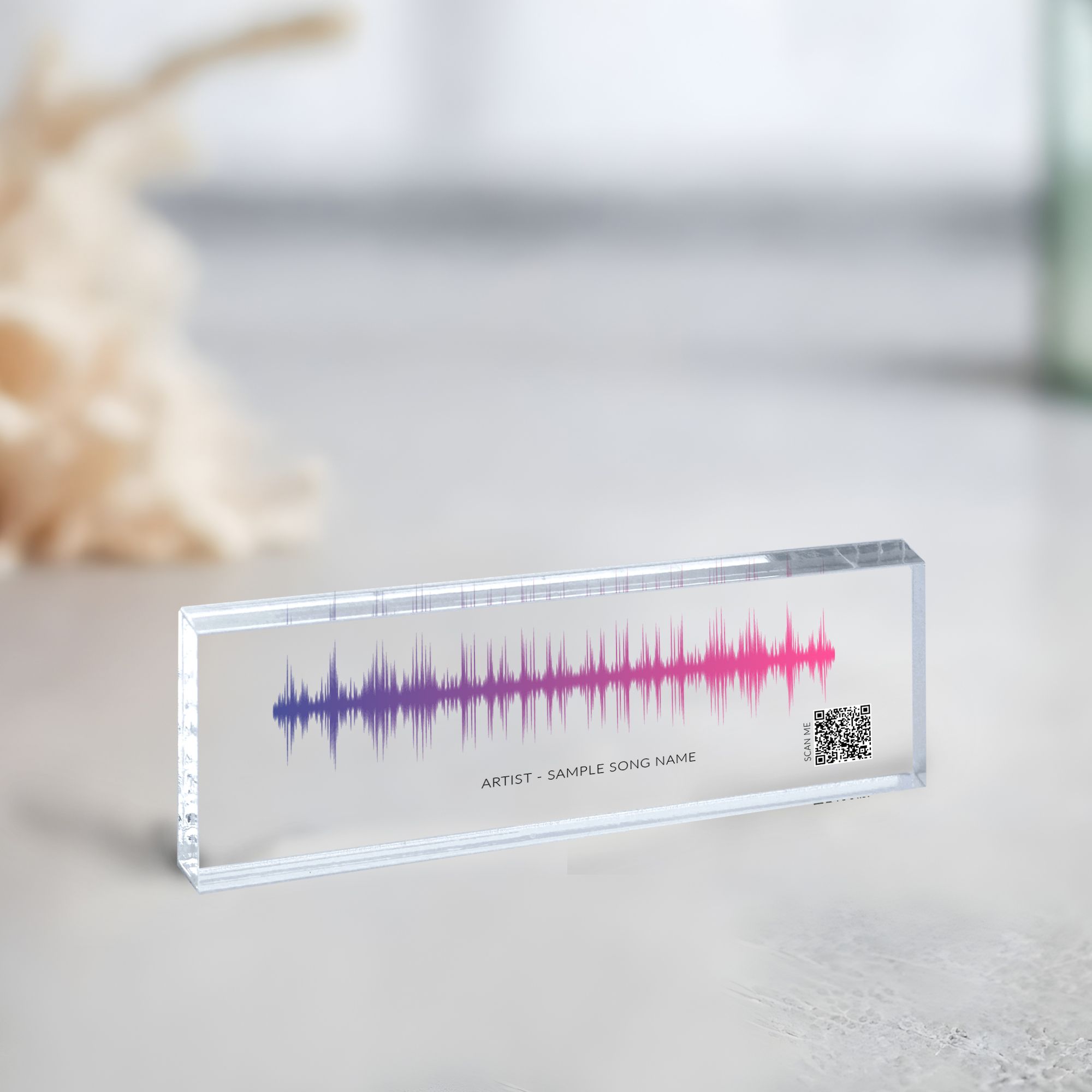 Sound Wave 12 Soundwave Song Plaque, Sound Plaque with QR Code