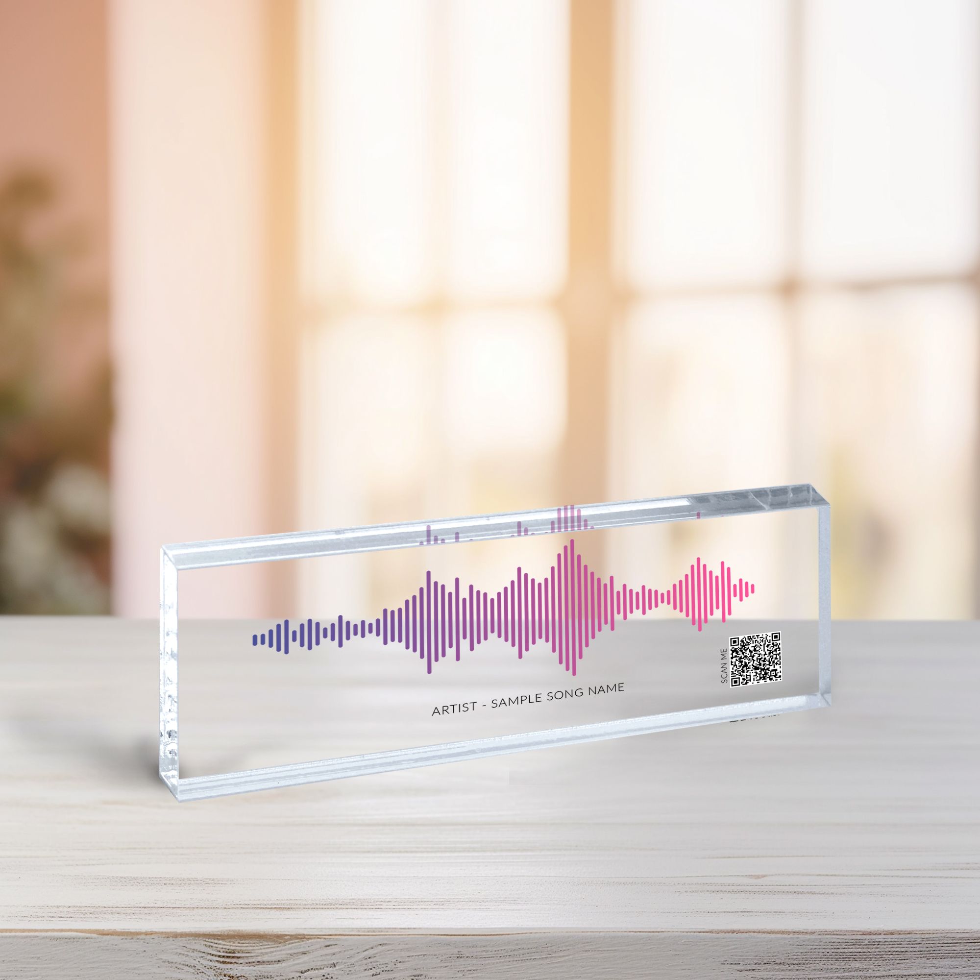 Sound Wave 2 Soundwave Song Plaque, Sound Plaque with QR Code