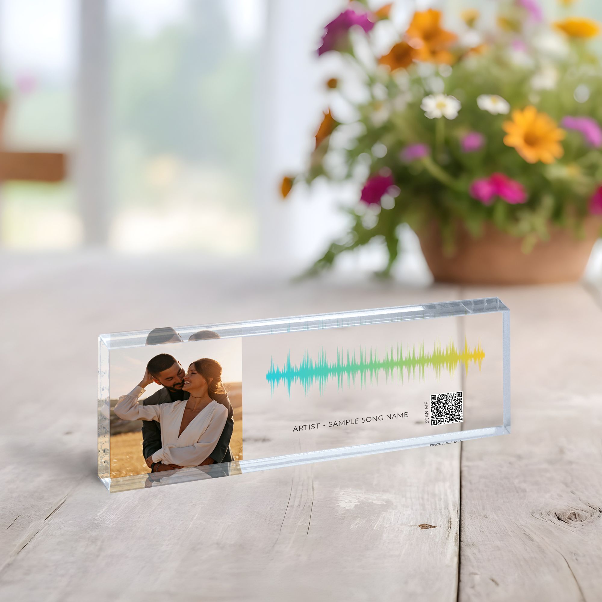 Sound Wave 4 Soundwave Song Plaque, Sound Plaque with QR Code