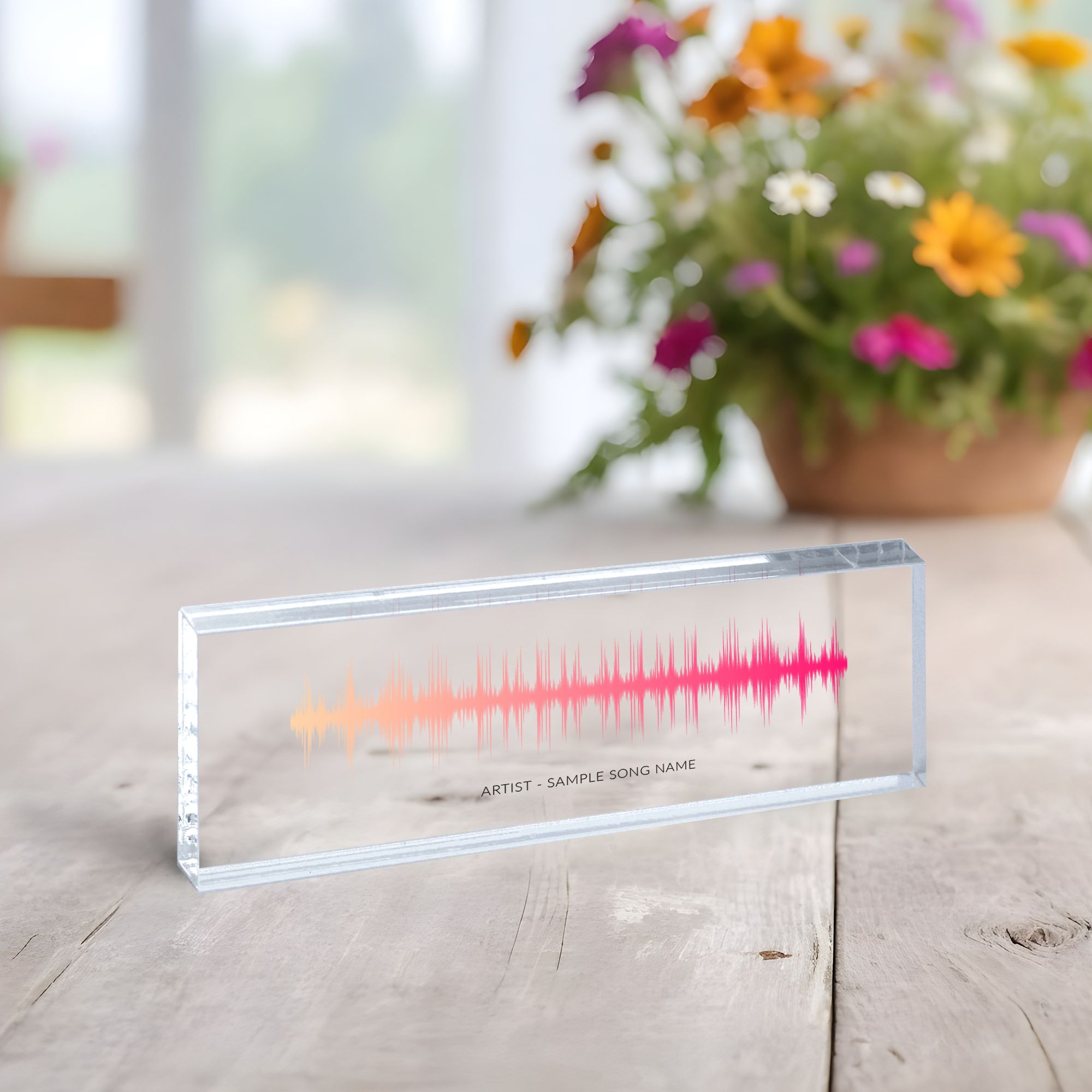 Sound Wave 7 Soundwave Song Plaque, Sound Plaque with QR Code