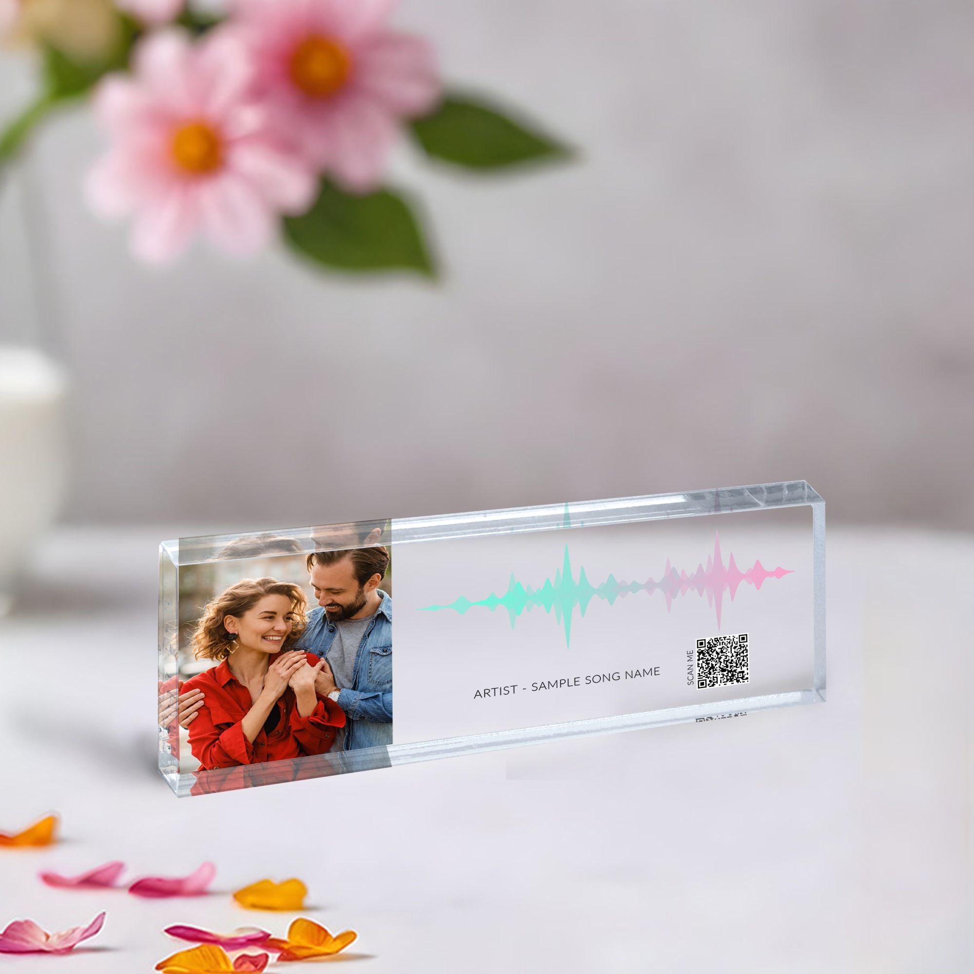 Sound Wave 9 Soundwave Song Plaque, Sound Plaque with QR Code