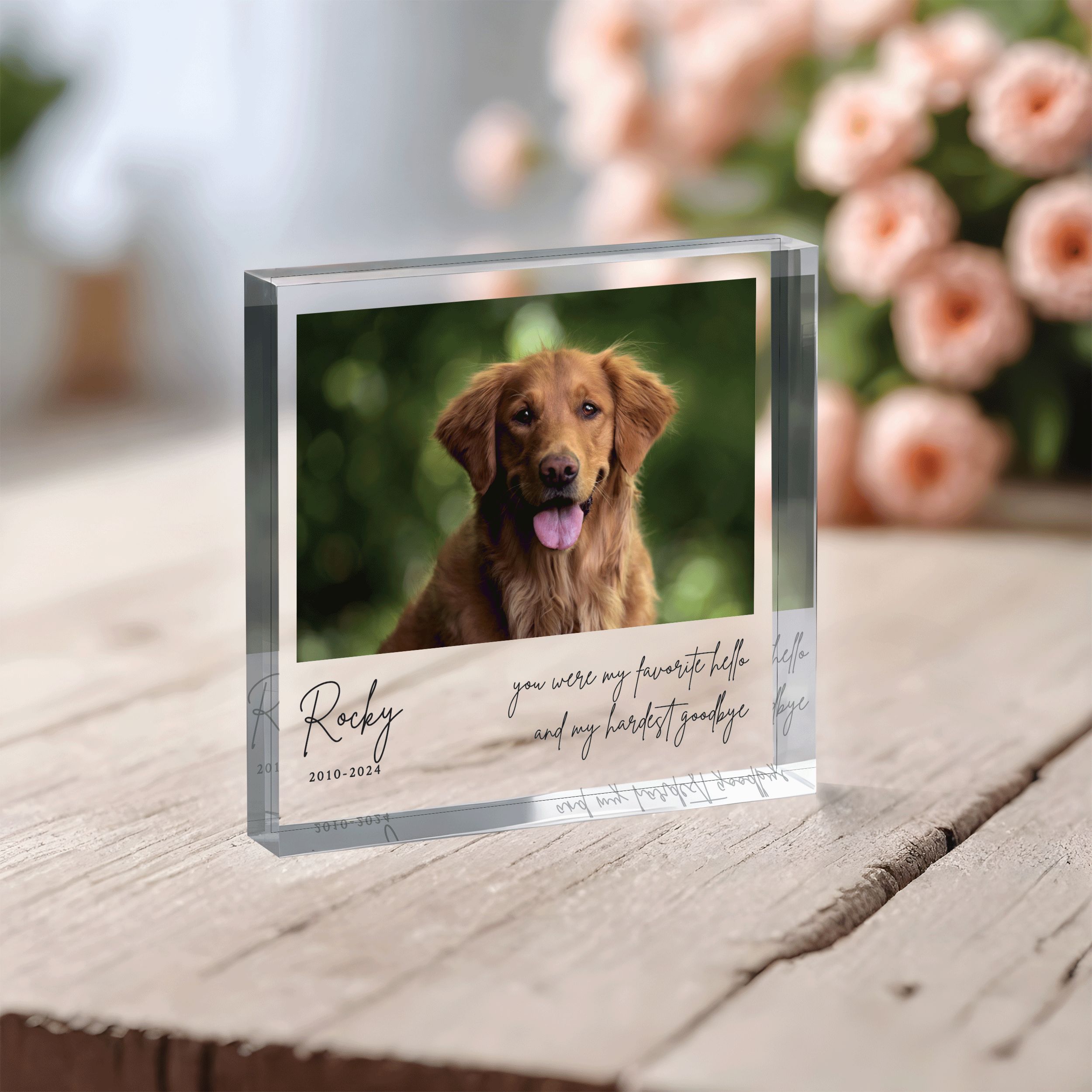 Square-Plaque---Pet-Memorial_0001_Group-4 Pet Memorial Photo Plaque, Personalized Pet Memorial Gift