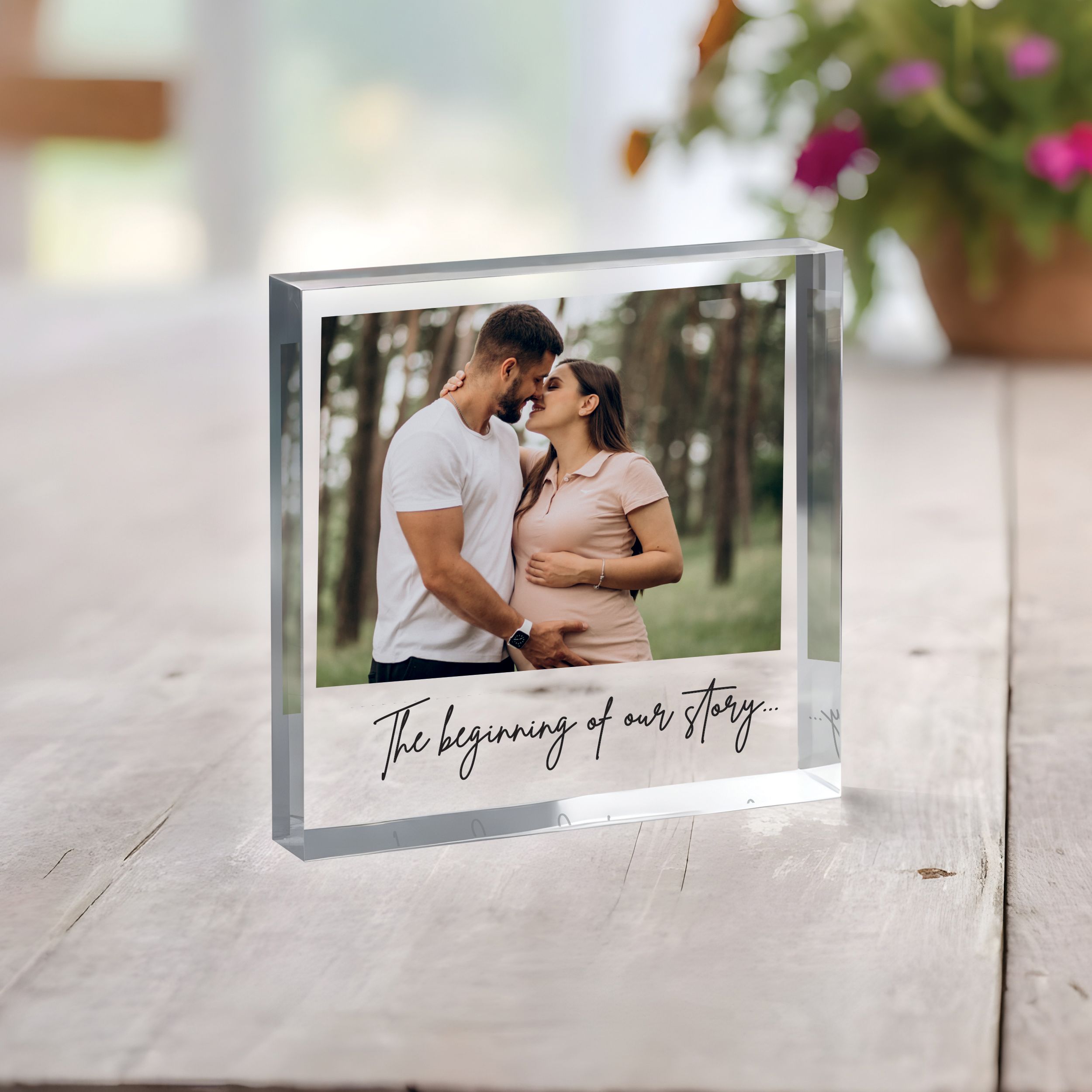 The Beginning of our story Square Plaque 2 Pregnancy Announcement Plaque, New Baby Plaque