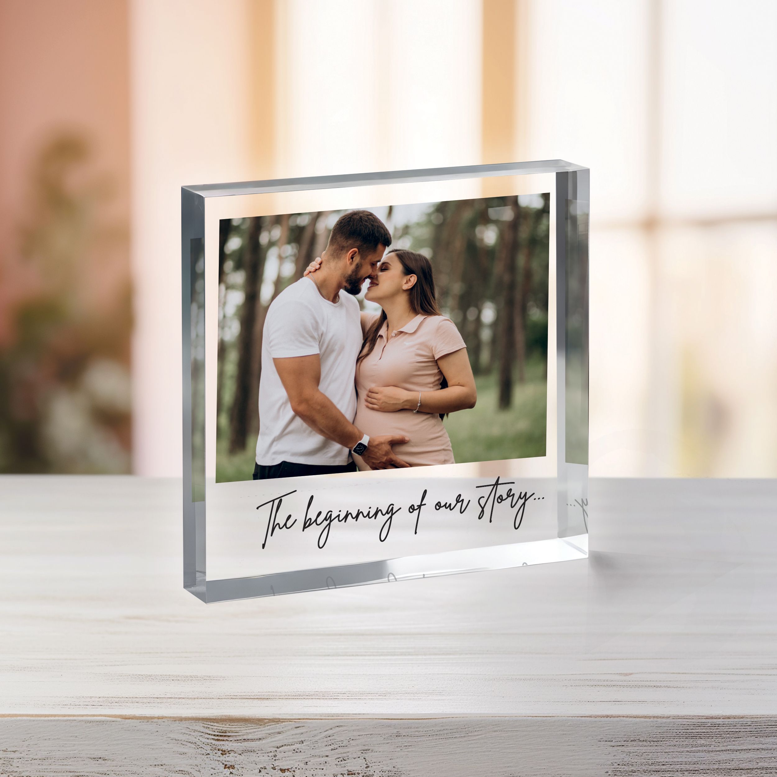 The Beginning of our story Square Plaque 8 Pregnancy Announcement Plaque, New Baby Plaque
