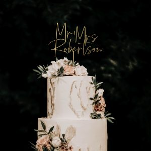 Personalized Cake Topper, Gold Wedding Cake Topper, Custom Wedding Cake Decor