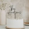 Personalized Cake Topper, Gold Wedding Cake Topper, Custom Wedding Cake Decor