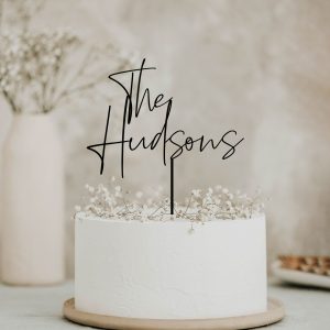 Personalized Cake Topper, Gold Wedding Cake Topper, Custom Wedding Cake Decor