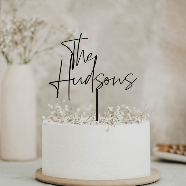 Personalized Cake Topper, Gold Wedding Cake Topper, Custom Wedding Cake Decor