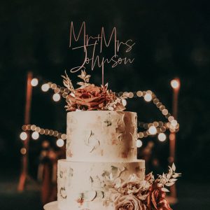 Personalized Cake Topper, Gold Wedding Cake Topper, Custom Wedding Cake Decor
