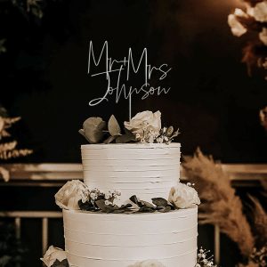 Personalized Cake Topper, Gold Wedding Cake Topper, Custom Wedding Cake Decor