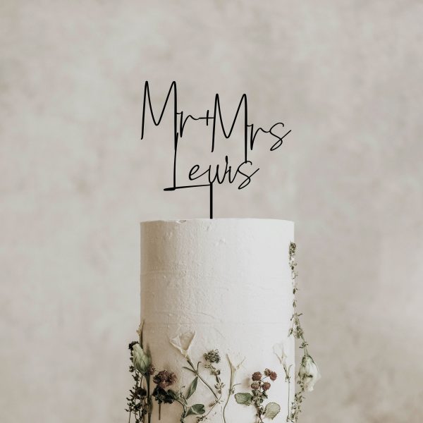 Personalized Cake Topper, Gold Wedding Cake Topper, Custom Wedding Cake Decor