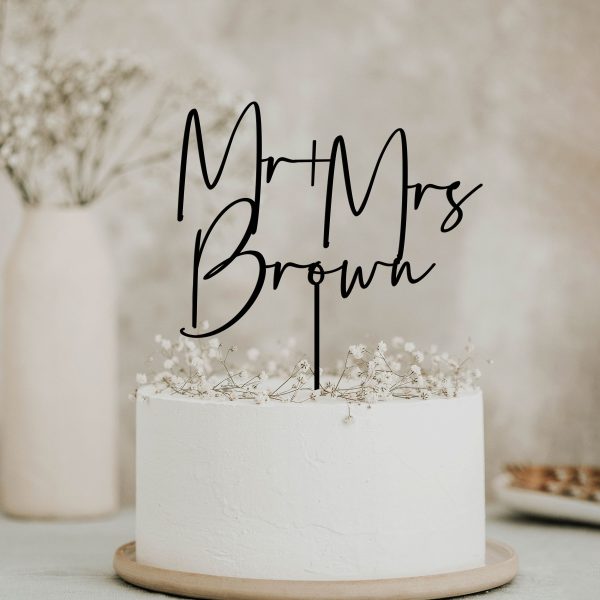 Mr and Mrs Cake Toppers for Wedding, Wedding Cake Topper