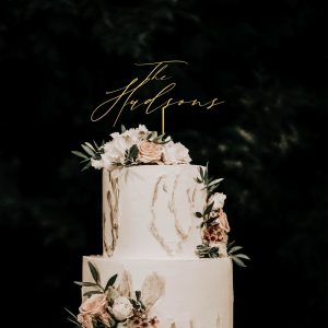 Script Wedding Cake Topper, Personalized Cake Toppers