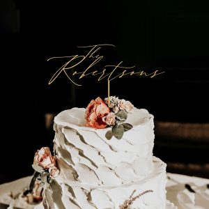 Script Wedding Cake Topper, Personalized Cake Toppers