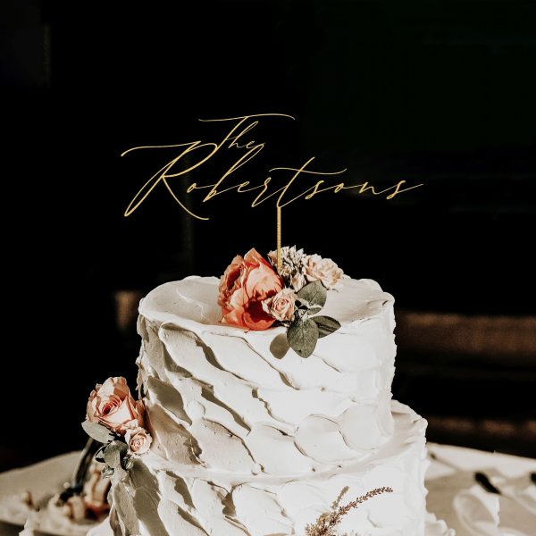 Script Wedding Cake Topper, Personalized Cake Toppers