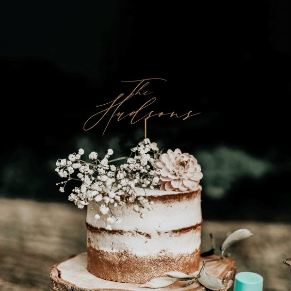 Script Wedding Cake Topper, Personalized Cake Toppers