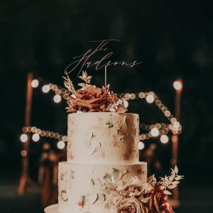 Script Wedding Cake Topper, Personalized Cake Toppers