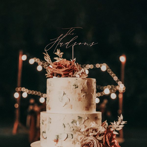 Script Wedding Cake Topper, Personalized Cake Toppers