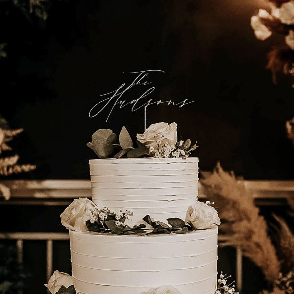 Script Wedding Cake Topper, Personalized Cake Toppers