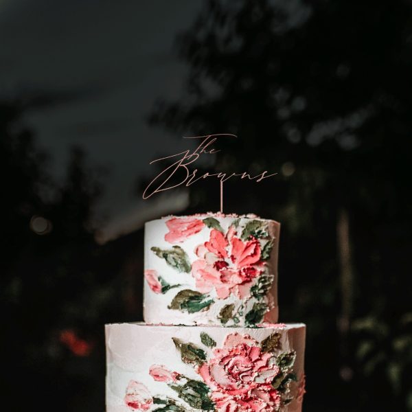 Script Wedding Cake Topper, Personalized Cake Toppers